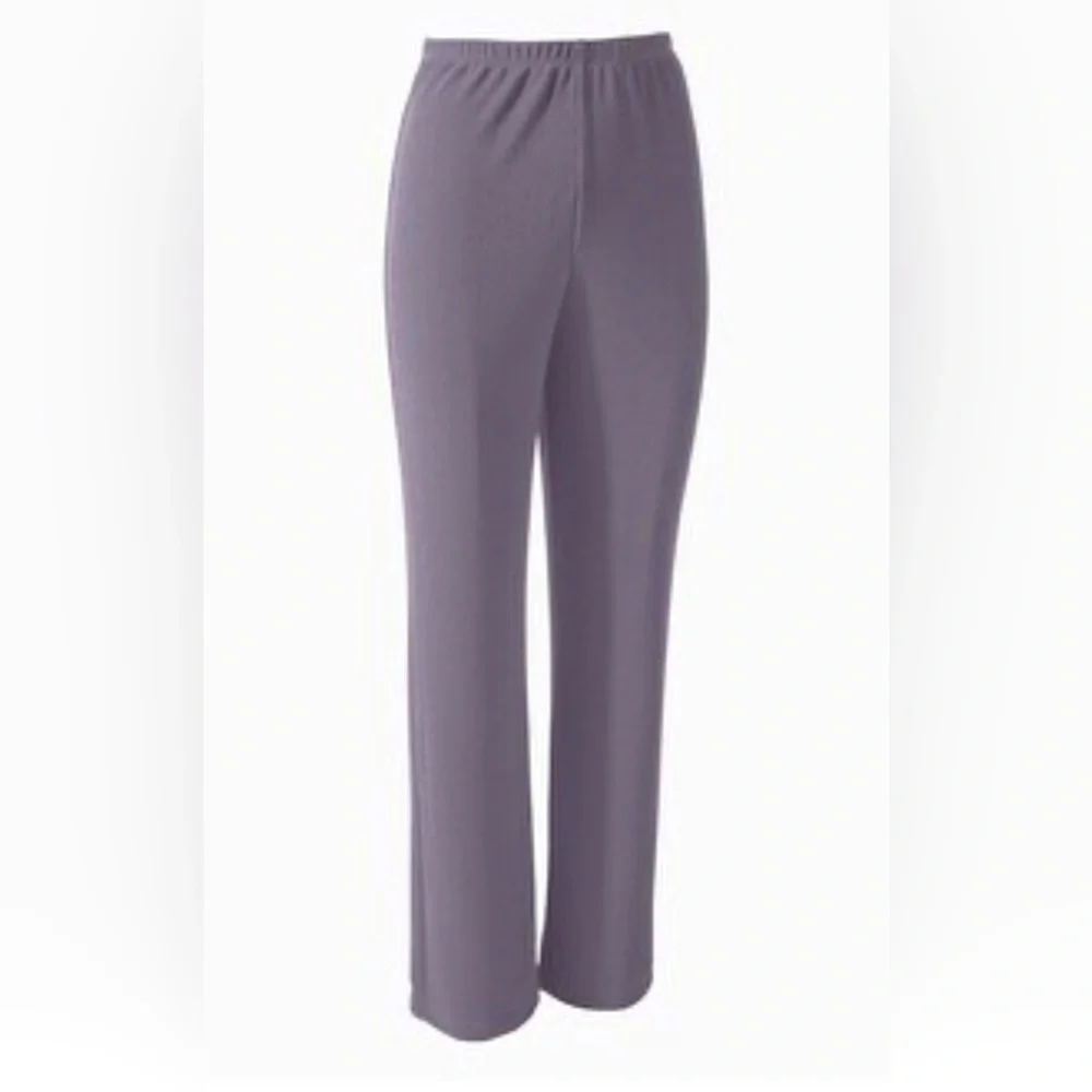 Easywear by Chico's Crepe Sharryl Pull On Pants in Chelsea Gray Size 3